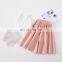 2020 New Girls 3 Pcs Set Crop Top+Wide Pants+Scarf Cotton Summer Fashion Girls Suits