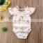 2019  Baby Rompers Bunny Full Print Bodysuit Rabbit Fly Sleeved Floral Bodysuits Easter Day