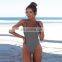 comfortable One Piece Swimsuit 2018 Summer Sexy Cross Halter Swimwear