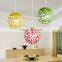 ball led suspend Lamp Lighting Colorful Cage Shade Hanging Lamp Vintage Pendant Light