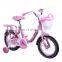 Children bicycle 12inch 4 wheels kids bike with training wheels for 2-5 years girl pink/lights and music girl kids bikes