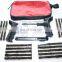 Wheelsky deluxe tubeless emergency Tire Repair Tool Kit Case Plug Needle Tubeless Tires Insert Spiral Hex