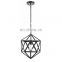 Modern Hanging Wire Solid Geometry Electric Surface Mounted Industrial Black Metal Ceiling Lighting