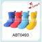 Colorful girls PVC ankle rain boots with side buckle