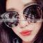 2016 round frame oversize cat eye reflective UV400 sunglasses