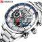 CURREN 8391 Mens Quartz Watch Luminous Hands Sport Casual Chronograph Clock Stainless Steel Watches For Men