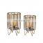 Metal Wire Gold Glass Candle Holder