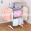 Adjustable stainless steel three layer clothes drying hangers rack