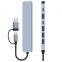 Cheap Price Aluminum 7 in 1 USB Hub USB 3.0*1+USB 2.0*4+USB-C*1+PD*1 USB Hub