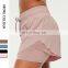 New Two-in-one Nude Feeling Women Yoga Shorts Fitness Workout Running Gym Wear Sports Yoga Shorts