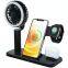 Portable Folding Mobile Phone Stand with Fast 15W Wireless Charger LED Light Multi-Function Fan for Smart Phones and Earbuds