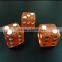 High quality plastic dice decoration with glitter effect