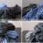 Korea Japan Fashion Ladies Solid Color Blank Plain Goffer Woven Linen Pashmina Shawl Scarf