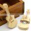 Promotional gift guitar style wooden USB Flash Drive 16GB 32GB pen drive, Custom Wooden USB flash drive for Wedding