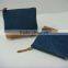 Fashion simple canvas denim cosmetic pouch