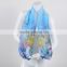 Japanese and Korae butterfly blue neck silk chiffon shawls scarf