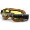 BJ-GT-011 New Arrival Adult Yellow Leather Goggles Glasses Vintage Motorcycle Helmet Eyewear