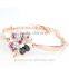 Fashion Jewelry Good Luck Clover Crystal Love Charm Bracelets Bangles for Women
