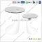 T-108#used small round glass white ABS coffee table