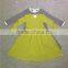 Adorable girls plain cotton dress designs stylish long sleeves cotton lap dress