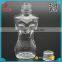 Fancy Design Woman Body Shaped Clear lotion Glass Bottle with aluminum cap
