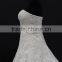 Scoop Neckline Embroidery Lace With Silver Thread Nice A-line Long Full Skirt Light Gold Wedding Dress