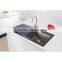 Glass Stainless Steel Kitchen Sink With Drainer