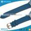 high quality leather band blue strap case stainless steel wristwatch