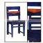 SEA BLUE VINTAGE MANGO WOOD DINING CHAIR , RETRO SOLID WOOD DINING CHAIR