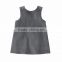 (CD932#grey )2-6Y fox embroidered sleeveless children corduroy dresses for girls