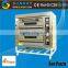 High efficiency kitchen equipment stainless steel double deck 4 trays pizza oven lava stone with pizza oven stone