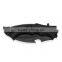 stainless steel tactical folding knife with Black Blade & black aluminum handle