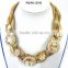 2015 Unique design good quality diamond link chunky twist chain necklace gold men