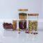 China Supplier Decorative Clear High Borosilicate Bamboo Lid Sealing Glass Storage Container