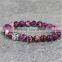 KJL-0020 Purple Color Natural Stone Bead Lion Head Bracelet,Women And Men Jewelry,Elastic Rope Chain