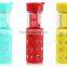 colorful glass water bottle with food grade silicone sleeve and BPA free PP lid