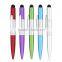 Good quality custom logo twist stylus beautiful crystal touch screen pen