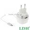 New EU Plug 5V 2.1A Universal USB Travel Charger with Micro USB Retractable Charging Cable for Samsung Mobile Phone Length 60cm