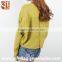 Fashion Style Ladies' Crew Neck Dolman Sleeve With Pocket in the Front Pullover Pattern Knitted Sweater From Dongguan Sanflag