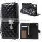 For Sony Xperia Z4 Wallet Leather Case Quilted Plaid Diamante Flower Pendant,For Sony Xperia Z4 Wallet Leather Case