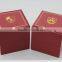 High quality square packaging box with custom gold stamping Logo and soft pad