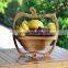 Apple Shaped Bamboo Wooden Fruit Bowl Display Basket Holder Collapsible Folding Oval