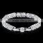 New design adjustable fashion jewelry luxury white gold plated zircon crystal tennis bracelet for girls women