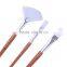 Bulk Cheap 3 Pcs Set Long Handle White Nylon Hair Fan Shaped Artist Oil And Acrylic Paint Brush