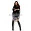 PRETTY STEPS 2015 women's black cable knit heavy long sleeve short cashmere sweater coats