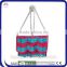 Multicolor Crochet Straw Bag With Metal Handle
