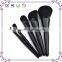 Wholesale 5pcs beautiful private label cosmetics makeup brush set black VEGAN wooden synthetic hair make up brushes