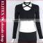 2016 New Arrival Hot Sale Women Elegant Slim Fit Fashion Sexy Neck Crochet knitted sweater