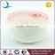 3pcs white porcelain ceramic microwave bowl set with lid