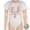 Breathable Cotton White Short Sleeve Baby Romper Cute Animals Pattern Girls Rompers For 0-6 Years Kids